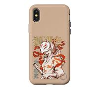 Custodia per iPhone X/XS Aesthetic Japanese Kabuki Kitsune Mask Demon Samurai Girl