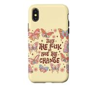 Custodia per iPhone X/XS Affronta il Rischio o Perdi l'Occasione - Arte Motivazionale