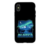 Custodia per iPhone X/XS Alaska Lights Aurora Borealis Visualizzazione delle vacanze in Alaska