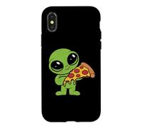 Custodia per iPhone X/XS Alieno Carino Con Fetta Di Pizza Fast Food