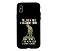 Custodia per iPhone X/XS All Men Are Created Equal Only The Best Still Play Golf