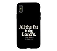 Custodia per iPhone X/XS All The Fat is The Lord's Leviticus 3:16 Christian Humor