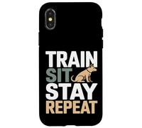 Custodia per iPhone X/XS Allenati Sit Stay Ripeti Addestramento Cane Obbedienza