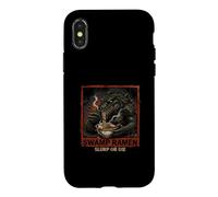 Custodia per iPhone X/XS Alligatore Mostro Palude Ramen Slurp O Die