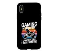Custodia per iPhone X/XS Amante dei cani introverso di gioco I Came I Played I Walked My Dog