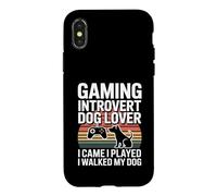 Custodia per iPhone X/XS Amante dei cani introverso di gioco I Came I Played I Walked My Dog