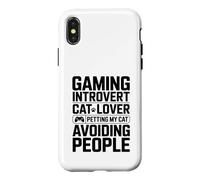 Custodia per iPhone X/XS Amante dei gatti introverso gioco Accarezzare il mio gatto evitando le persone