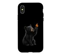 Custodia per iPhone X/XS American Black Bear Cucciolo Farfalla Wildlife Nature