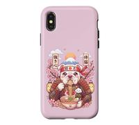 Custodia per iPhone X/XS American Bulldog Samurai Giappone Kawaii Grafica Ramen Pasta