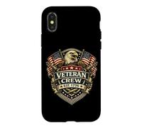 Custodia per iPhone X/XS American Veteran Crew Est 1776 Eagle Shield Patriotic Stati Uniti