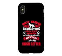 Custodia per iPhone X/XS Amo il mio cane Irish Setter Funny Puppy Dogs Lovers