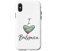 Custodia per iPhone X/XS Amo la bandiera della Bulgaria nel cuore