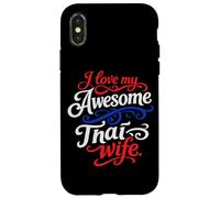 Custodia per iPhone X/XS Amo la mia impressionante moglie thai citazione