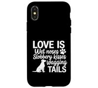 Custodia per iPhone X/XS Amore Bagnato Nasi Slobbery Baci Scodinzolante Code Amante dei cani