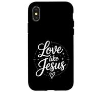 Custodia per iPhone X/XS Amore come Gesù Messaggio di fede cristiana