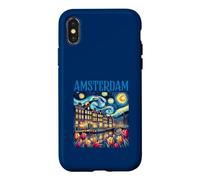 Custodia per iPhone X/XS Amsterdam In Notte Stellata Van Gogh Style Graphic