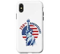 Custodia per iPhone X/XS An Amazing 250 Years 1776-2026 Birthday American (White)