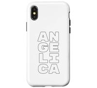 Custodia per iPhone X/XS ANGELICA Personalized Retro Girls Custom ANGELICA Name