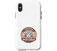 Custodia per iPhone X/XS Anime Ansia Pensare troppo Weeb Kawaii Overthinker Merch