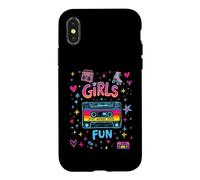 Custodia per iPhone X/XS Anni '80 Ragazze Voglio solo Divertirsi Retro Throwback Partito