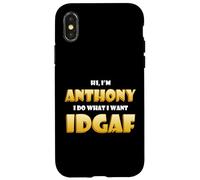 Custodia per iPhone X/XS Anthony Costume IDGAF Divertente Meme Halloween Costume Per Tony