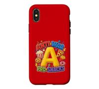 Custodia per iPhone X/XS Anti-War Pro-Snacks Funny Peace Food Graphic Rosso