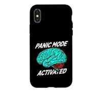Custodia per iPhone X/XS Anxiety Humor Panic Mode Activated Brain