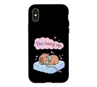 Custodia per iPhone X/XS Appendi Capybara Coppia divertente Love Valentine Meme