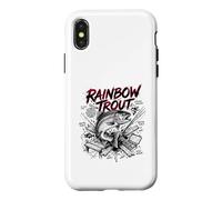 Custodia per iPhone X/XS Arcobaleno Trota Brutale Forza Pesca a Mosca