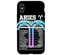 Custodia per iPhone X/XS Ariete Valori nutrizionali Segno zodiacale Astrologia Blu Viola