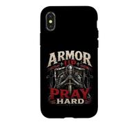 Custodia per iPhone X/XS Armor Up Pray Hard Christian Warrior Knight Faith