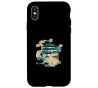 Custodia per iPhone X/XS Arte Asiatica Tradizionale Costruzione Giapponese Ocean Wave