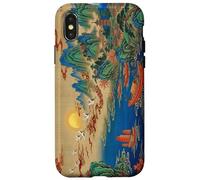 Custodia per iPhone X/XS Arte cinese vintage della gru dell'alba della barca sul