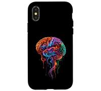 Custodia per iPhone X/XS Arte fluida astratta di anatomia del cervello colorato