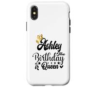 Custodia per iPhone X/XS Ashley - Camicia da donna con scritta "Happy Birthday"