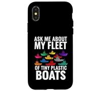 Custodia per iPhone X/XS Ask Me About My Fleet Of Tiny Plastic Boats 3D Printing Fun