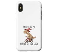 Custodia per iPhone X/XS Aspettami Ho le gambe piccole T-Rex
