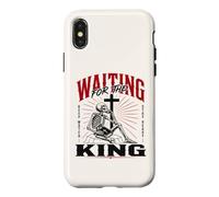Custodia per iPhone X/XS Aspettando il re scheletro cristiano Bibbia Art