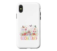 Custodia per iPhone X/XS Assistente amministratore della macchina da scrivere floreale segretaria