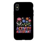 Custodia per iPhone X/XS Assistente di attività Groovy Retro Floral Healthcare Worker
