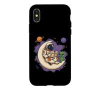 Custodia per iPhone X/XS Astronauta che legge Alien Moon Cosmic Tales Space Art