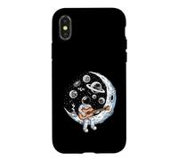 Custodia per iPhone X/XS Astronauta che suona la chitarra sulla luna