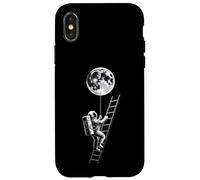 Custodia per iPhone X/XS Astronauta Holding Earth Balloon Black and White Space Art