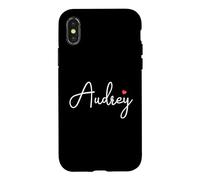 Custodia per iPhone X/XS Audrey Nome Compleanno Bambino Ragazza Donna Personalizzato Audrey