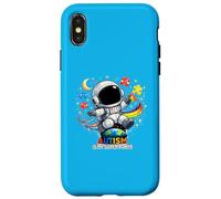 Custodia per iPhone X/XS Autism Is My Super Power, Carino Astronauta Puzzle Piece