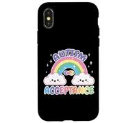 Custodia per iPhone X/XS Autism Pro Acceptance Rainbow con simbolo dell'infinito