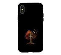 Custodia per iPhone X/XS Autunno Albero Foglie D'acero Caduta Stagioni Foresta