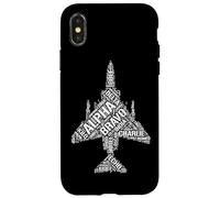 Custodia per iPhone X/XS Aviation Fonetico Alfabeto Parole F-4 Phantom II Forma Design