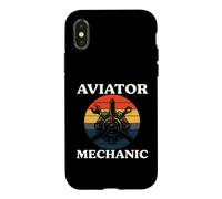 Custodia per iPhone X/XS Aviator Mechanic Retro Aircraft Engine Aviation