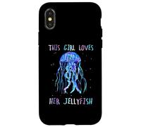 Custodia per iPhone X/XS Awesome Cute UnderWater This Girl loves her JellyFish